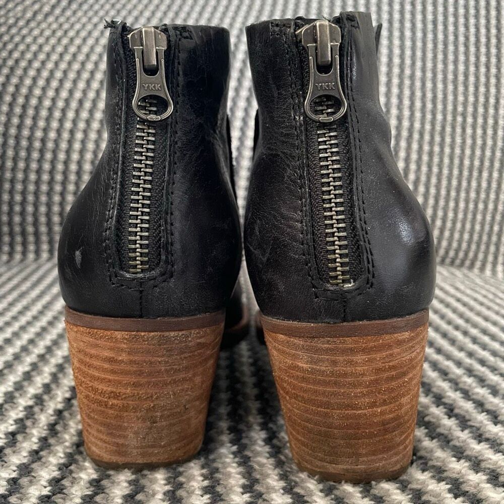 Kork-Ease Chandra Boot Women's Shoe Size 9 Block Heel Bootie Black Leather - Picture 9 of 12